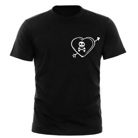 Anti-Valentine’s Day, Skull Heart Tee, Size Small- XXL - Picture 3 of 5